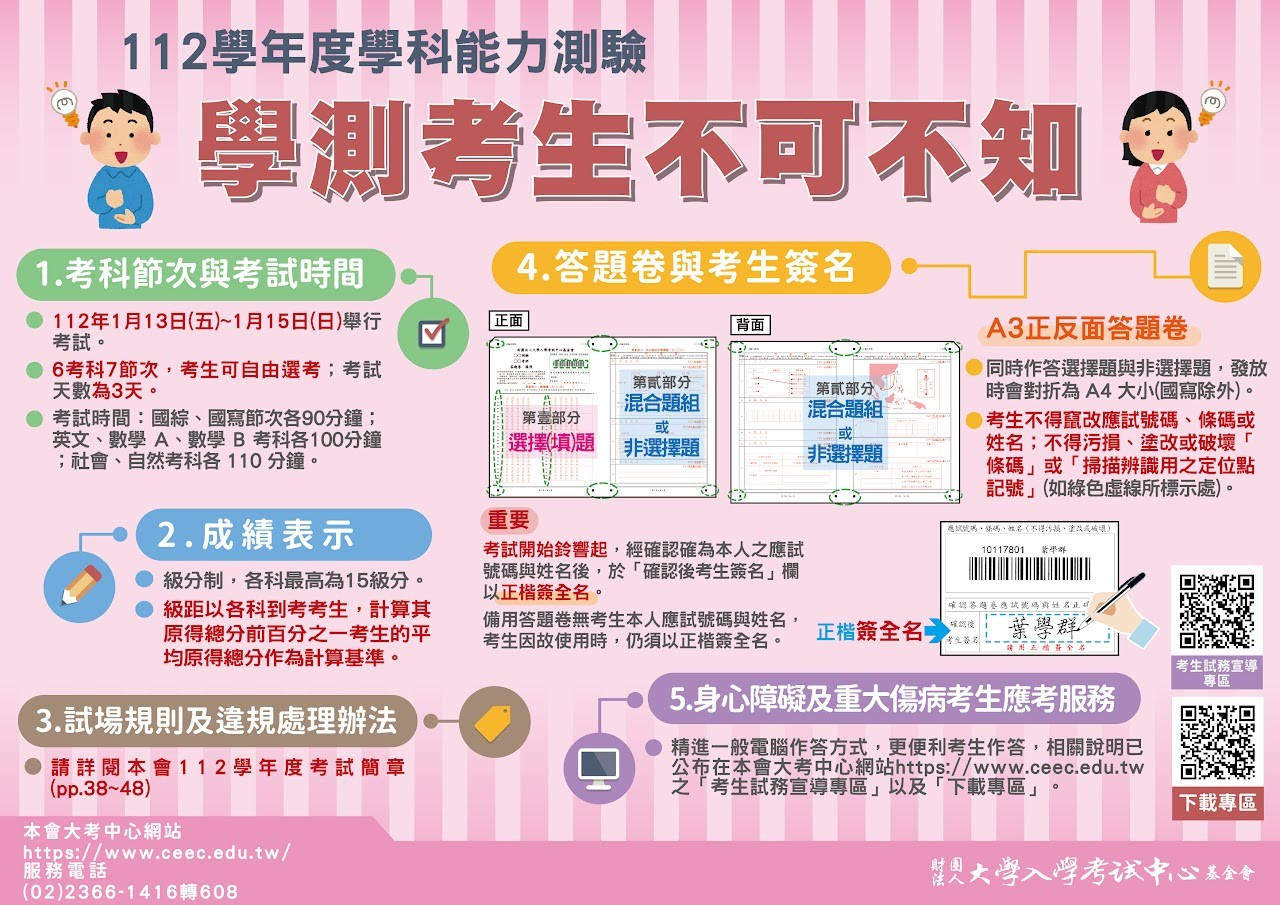 學測考生需知